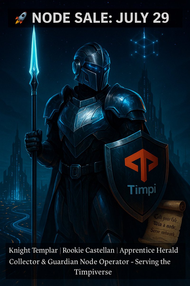 Boris99637705's tweet image. NODE SALE JULY 29
From curious to committed. Found @Timpi_TheNewWay while chasing a dream: a bias-free decentralized search engine.

I already run a Collector + Guardian Node and stand loyal as Knight Templar &amp;amp; Castellan.

This isn’t just tech. It’s the Timpiverse.
#Timpi #Web3