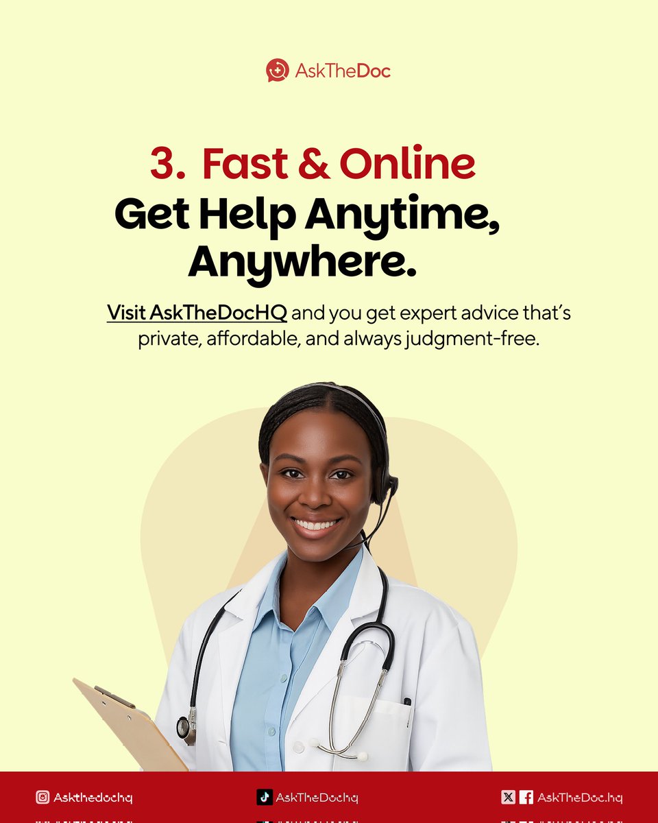 askthedochq's tweet image. With AskTheDoc, you get expert advice that’s private, affordable, and always judgment-free.
No hospital lines. No awkward moments. Start today by visiting AskTheDocHQ.com with an affordable price starting from #2000
#askthedochq
#telemedicineapp
#telemedicinehealthcare