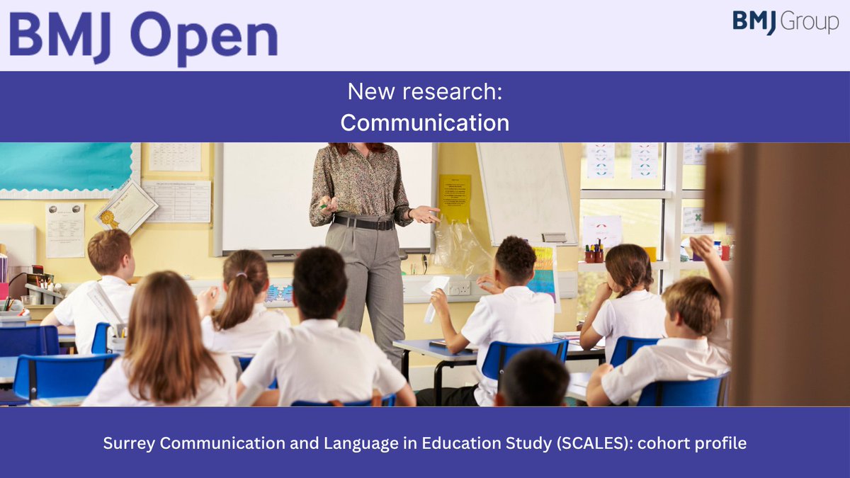 BMJ_Open's tweet image. What is the prevalence and persistence of developmental language disorders, and their impact on cognition and mental health in children?
Read this new cohort profile article on the Surrey Communication and Language in Education Study (SCALES) from the UK: doi.org/10.1136/bmjope…
