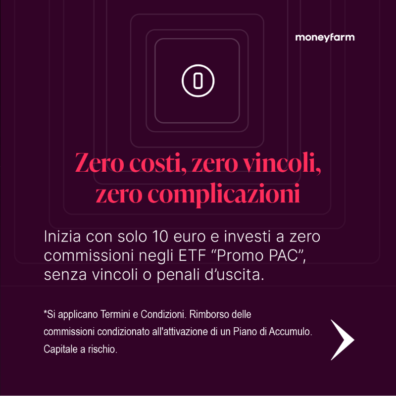 moneyfarmITA's tweet photo. Se cerchi un modo chiaro, affidabile e senza complicazioni per costruire la tua strategia di investimento, da oggi lo hai: il PAC in ETF su Conto Titoli è attivo e senza commissioni! Per saperne di più, visita il nostro sito: https://t.co/lv9Uj5DRJ2