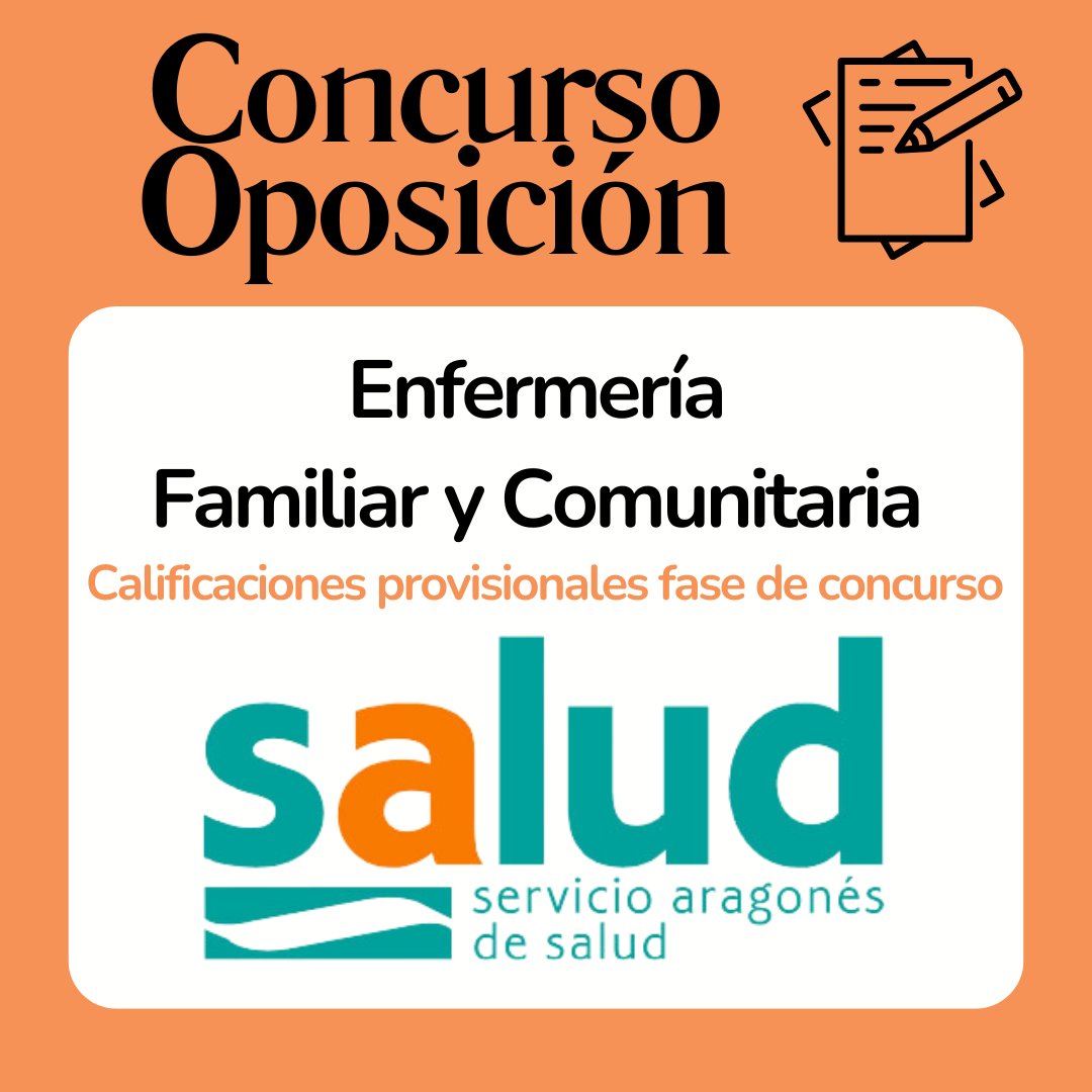 📢 Calificaciones provisionales fase de concurso Enfermero/a Especialista en #Enfermería_Familiar_y_Comunitaria Servicio Aragonés de Salud (106 plazas)
📆 Reclamaciones hasta el 1 de agosto de 2025
👉 lc.cx/ua2H3t