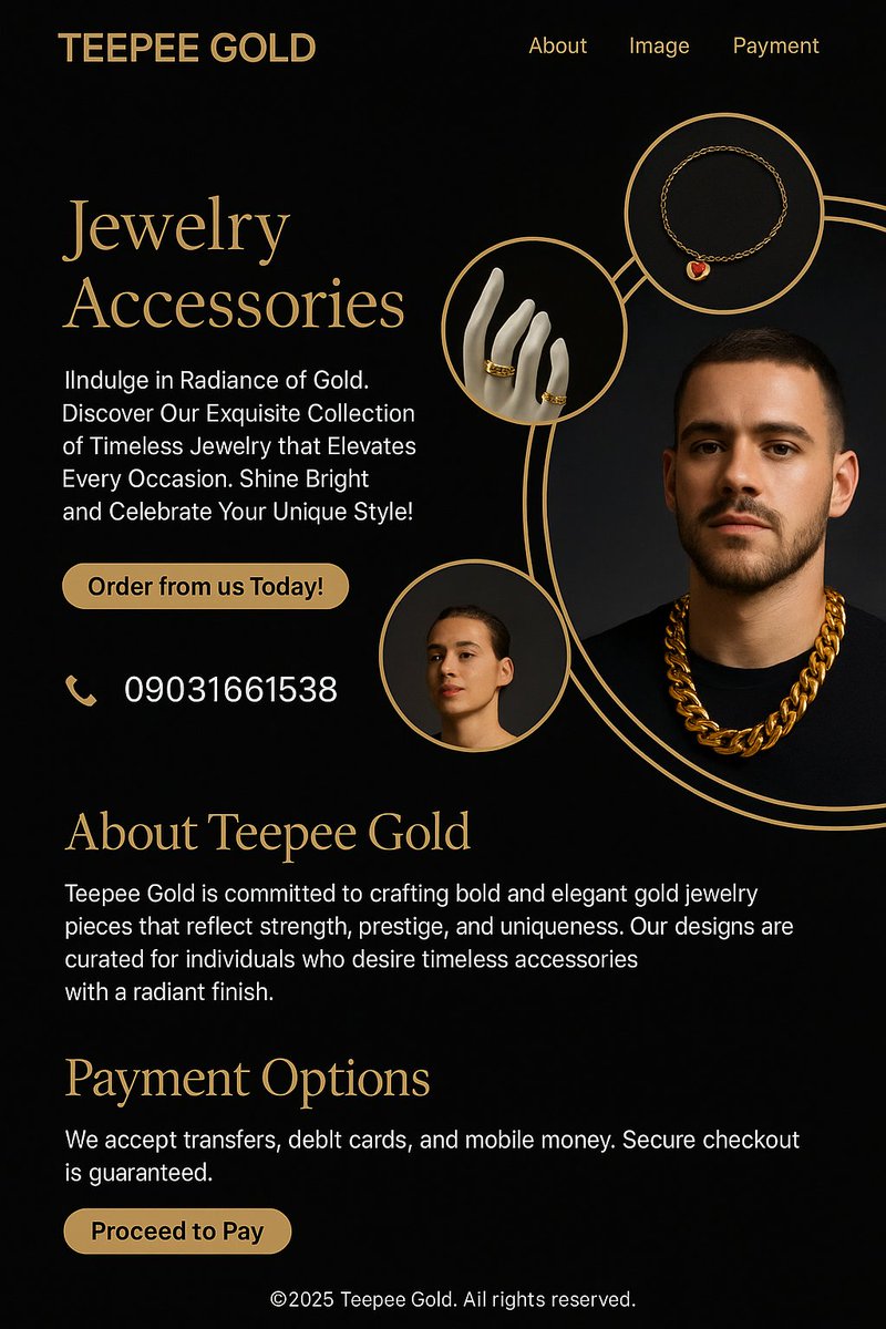 SmGoatman's tweet image. Designed this landing page for TEEPEE gold and accessories.