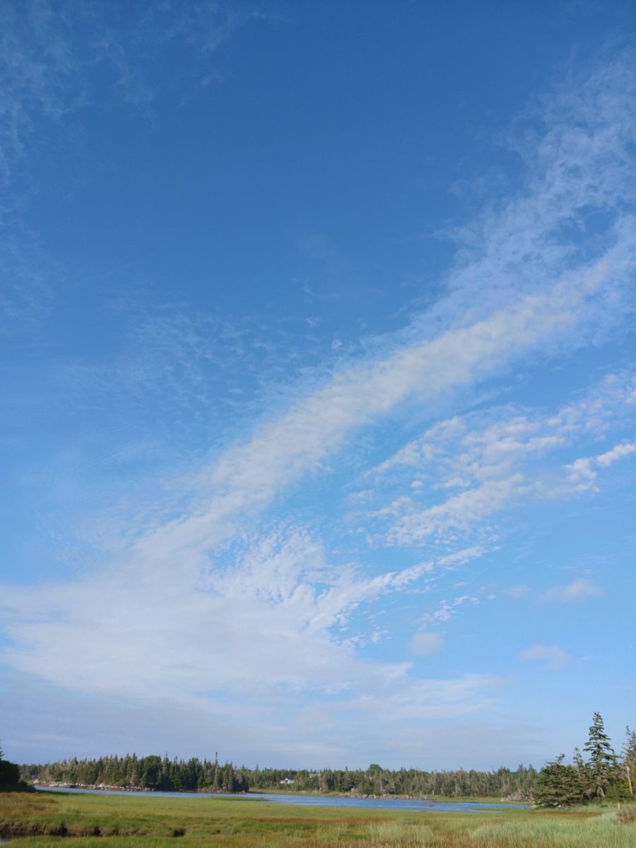 ImagesCoast's tweet image. "Finally starting to clear after today's storm. Another storm coming for tomorrow. See the layers. The sun comes out before it sets."
Clouds of not natural clouds over Nova Scotia, Canada. July 9th 2025 #anotherstorm #weatherwar #chemtrails