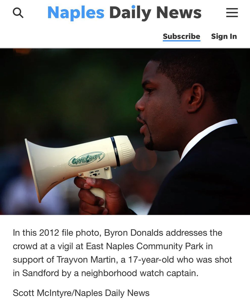 KickboxerEsq's tweet image. REAL LEADERS take TOUGH stands
Woke Byron Donalds spoke out on Trayvon Martin (but won’t say what he said)
Spoke out on George Floyd
Sided w Kamala Harris
Said he’d need to “study” property tax repeal
Hey @ByronDonalds will you vote for a FULL release of the Epstein files?