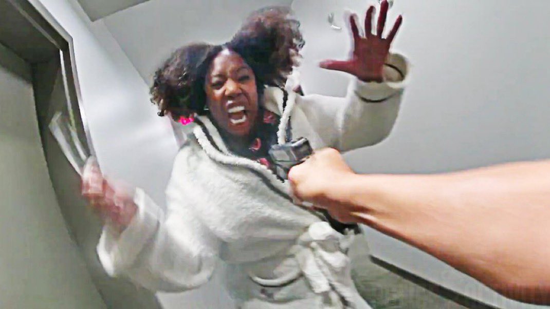 hippojuicefilm's tweet image. A still of WNBA players being denied entry to a Las Vegas night club after the All Star Game.
