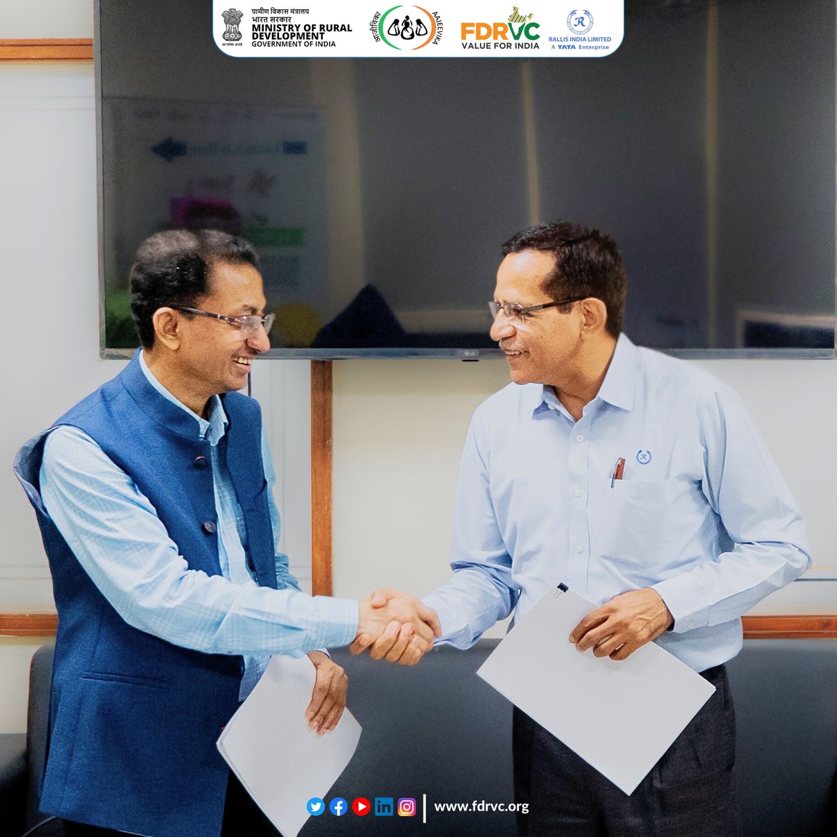 FDRVC has joined hands with Rallis India Ltd., a TATA enterprise, through a strategic MoU to strengthen the agriculture value chain by supplying high-quality agri inputs to FPOs and Producer Enterprises across India.
#fdrvc #rallisindia
