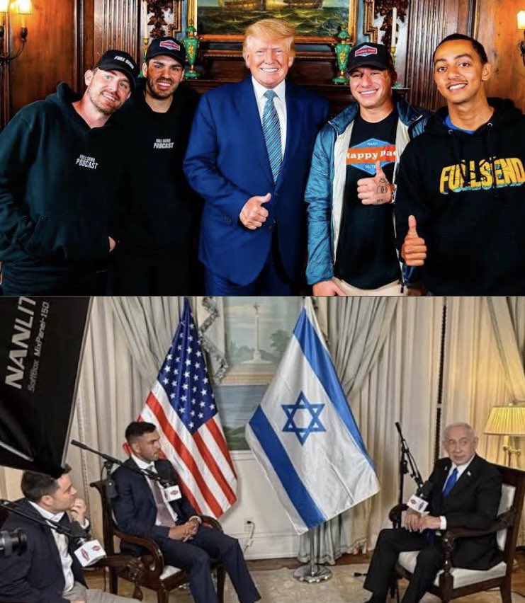 KyotoZoomerKZ's tweet image. Crazy how the Nelk Boys talked to Trump in their pajamas but then has to rock a suit and tie when talking to Netanyahu lol.