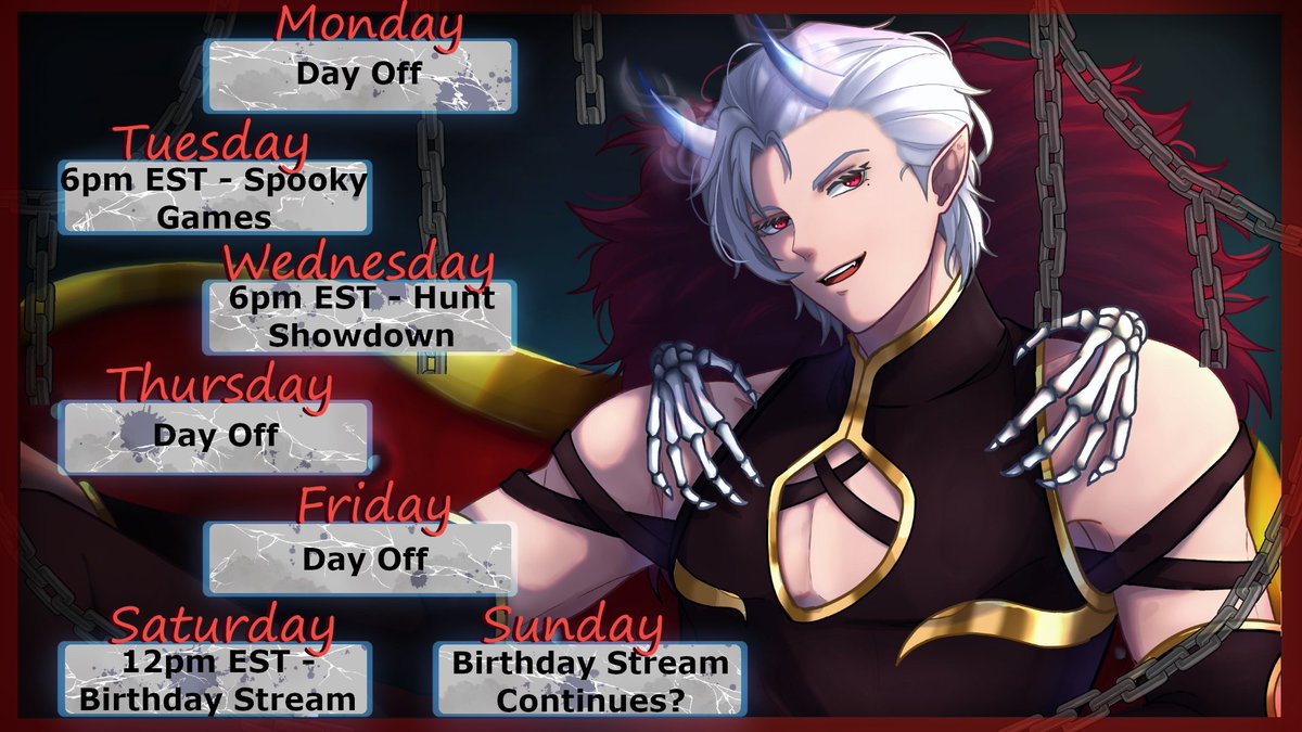 Kon_zetsu's tweet image. We are going to do a 12+ hour birthday stream on Sat, just not sure how long we will make it.

💀twitch.tv/konzetsu

💀discord.gg/konzetsu

💀YouTube: bit.ly/3fVOmou

💀Patreon: bit.ly/3k82HCV

💀Ref Sheet: bit.ly/3vxzQu8

💀Artist: @/LinZusa