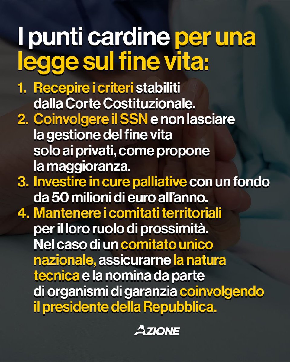 La scelta di Laura Santi, che ha portato al primo suicidio assistito in Umbria, ci ricorda di quanto in Italia ci sia bisogno di una legge sul #finevita. Il testo che la maggioranza ha presentato non va nella giusta direzione, per questo abbiamo presentato una serie di