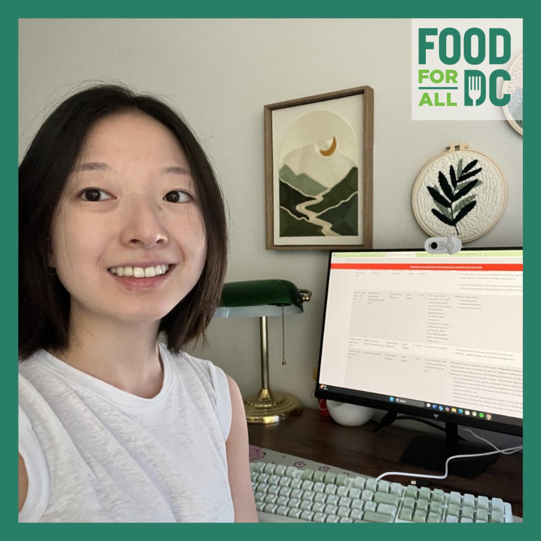Food for All DC (@foodforalldc) on Twitter photo This summer, we're proud to host Grace Stevens, a grad intern from <a href="/AmericanU/">American University</a>’s Healthy Schools, Healthy Communities Lab!
She’s helping us grow our Food is Medicine program by building tools that center the client + track impact.
#FoodForAllDC #FoodIsMedicine #PublicHealth This summer, we're proud to host Grace Stevens, a grad intern from <a href="/AmericanU/">American University</a>’s Healthy Schools, Healthy Communities Lab!
She’s helping us grow our Food is Medicine program by building tools that center the client + track impact.
#FoodForAllDC #FoodIsMedicine #PublicHealth