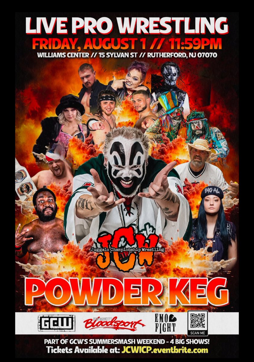 StevenFlowe100's tweet image. Steven Flowe is on his way to Rutherford New Jersey August 1st for @jcwlunacy Power Keg 💥
Part of @GCWrestling_ SummerSmash Weekend 🔥
You don’t want to miss these 4 big events ‼️ #6mantagmatch #flowecaine #moshpitmike