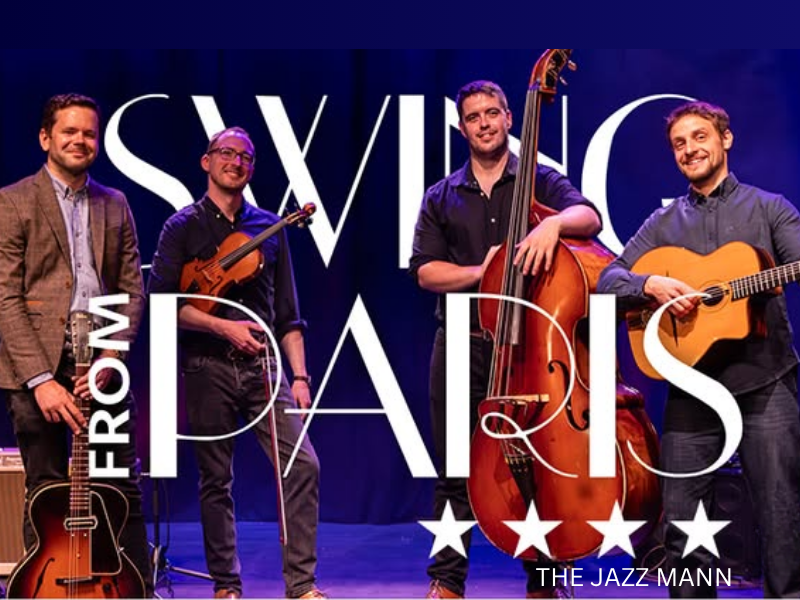 ChepstowTC's tweet image. Swing into Summer at The Drill Hall!
25 July
Doors & Bar: 7pm | Performance: 7.30pm – 9.30pm
Step back in time for an evening of Parisian-flavoured jazz and Gypsy Swing, brought to life by the brilliant all-string quartet Swing from Paris.
Swing From Paris | The Drill Hall