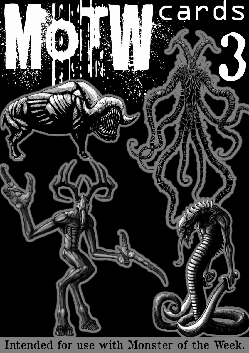 jeremyhartillos's tweet photo. Another explicitly horror release is now live. 4 DIY-printable cards for $1. Includes paper mini designs and VTT tokens for each. #MOTW #pbta https://t.co/ckpuRndDdH