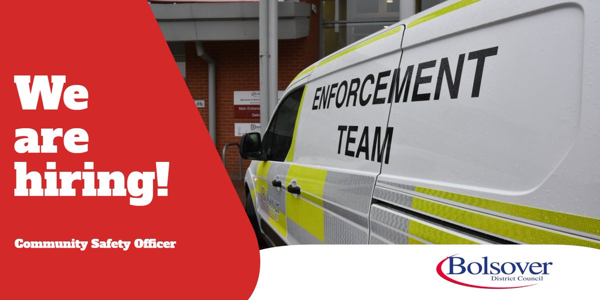 BolsoverDC's tweet photo. We are hiring for a Community Safety Officer to work with partners to respond to community safety issues at both operational and strategic levels..

https://t.co/CoFblgc54l https://t.co/YQS0VivZW8