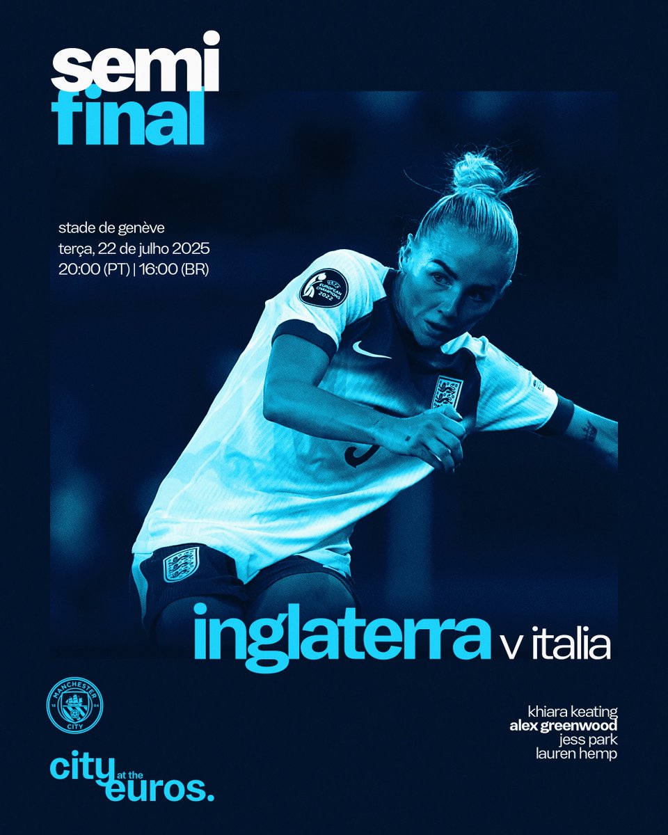 ManCityPT's tweet image. Nossas ๐ด๓ ง๓ ข๓ ฅ๓ ฎ๓ ง๓ ฟ jogam a semifinal da @WEURO2025 contra a ๐ฎ๐น hoje! ๐
