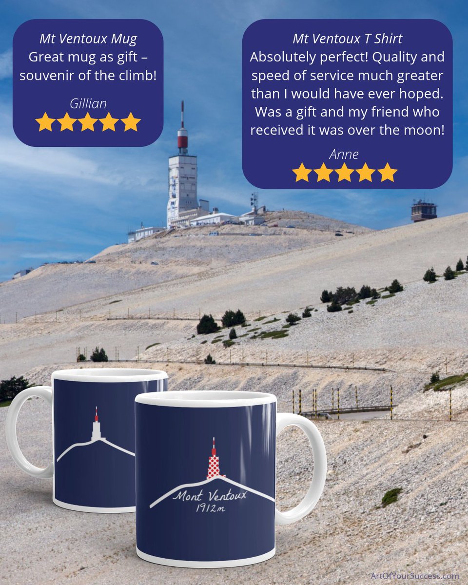 🗻 Have you Ventoux-ed? 
🚵 An absolute classic of a climb that the Tour are tackling today. 👏 Definitely one to remember, it's great to see people feeling rightly proud to mark the memory with their AOYS T shirts &amp; mugs.
