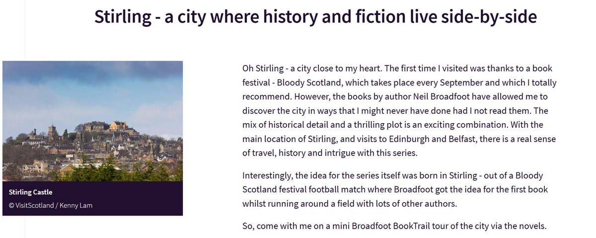 thebooktrailer's tweet image. Get ready for a visit to Stirling you will never forget
Through the eyes of @NlBro and Connor Fraser...
With so many thanks to friends @VisitScotland
visitscotland.com/things-to-do/a…
#booktrail #Stirling #Scottishfiction #traveltuesday
