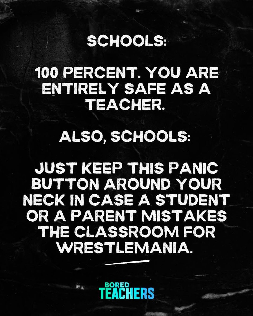 Bored_Teachers's tweet photo. Feeling safe doesn't usually require a panic button 🙃 https://t.co/VM1spKevTf