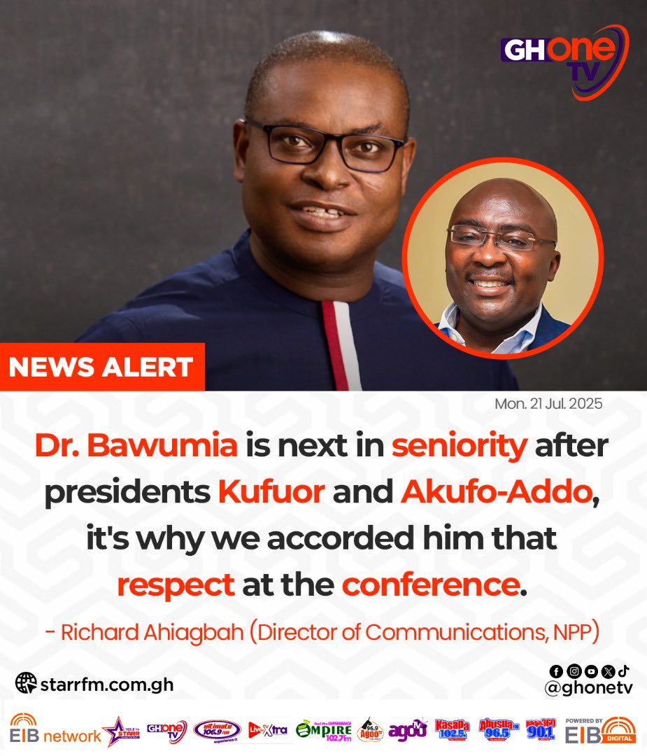 chrisatadika's tweet image. So now, if you haven’t been President or Vice President in an NPP govt you can’t be recognised as a senior party member and a party stalwart in NPP, and be accorded the courtesies that come with it? You people are destroying the party with this your craze for Bawumia..