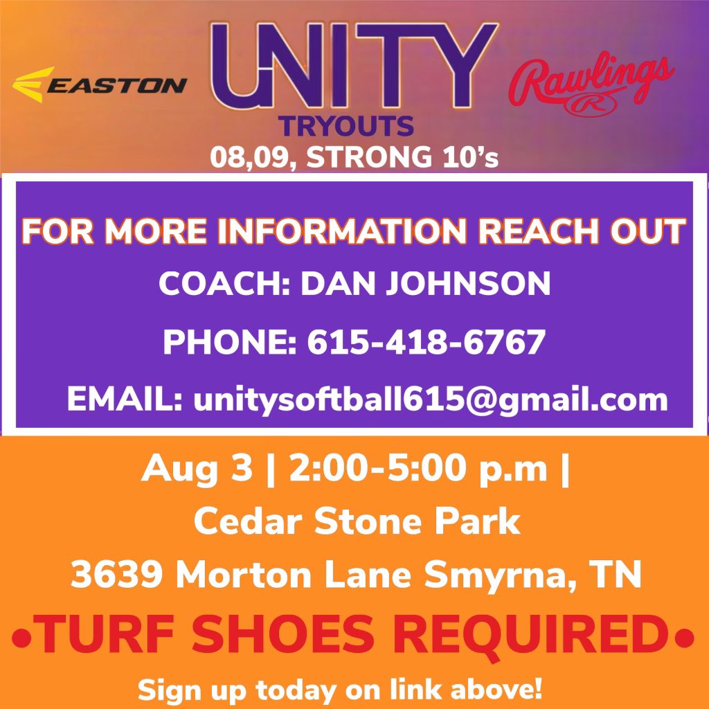 UnityTNJohnson's tweet image. Come on out and see if you have what Takes to Rep the 🙌
August 3rd 2:00-5:00