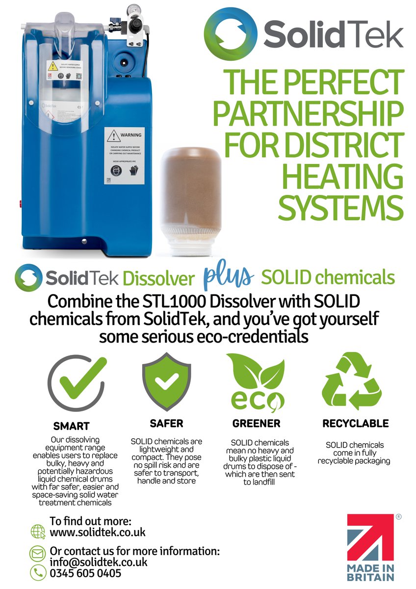 💫 THE PERFECT PARTNERSHIP 💫
The STL1000 Dissolver PLUS solid chemicals from SolidTek means a whole host of BENEFITS for YOU, your BUSINESS and the ENVIRONMENT too.

👉 Make the switch today, contact us: info@solidtek.co.uk

#dissolvers #solidchemicals #safer #madeinbritain