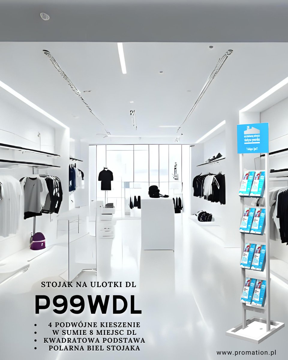 Promation_pl's tweet image. Nowy #biały #stojaknaulotki DL wprowadziliśmy dla Was do oferty. Polarny kolor, kwadratowa podstawa, elegancka forma, pojemne kuwety, zapraszamy.

promation.pl/stojaki-na-fol…