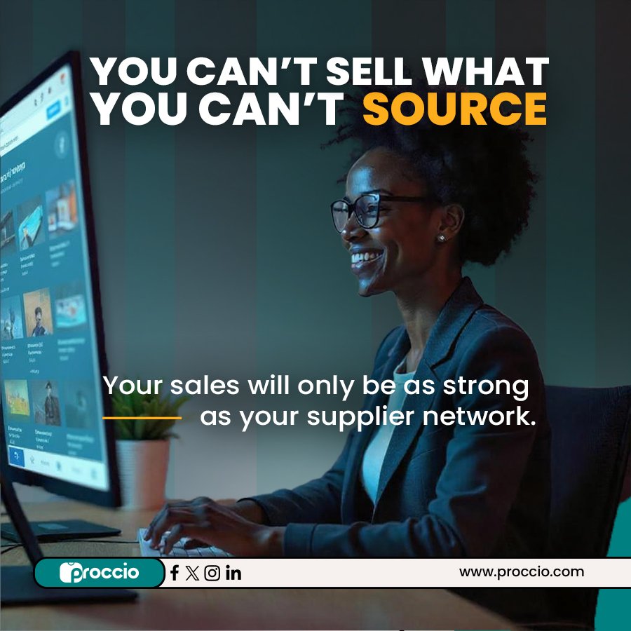 ProccioGlobal's tweet photo. Marketing begins with sourcing.

No campaign succeeds if your supply chain is broken.

That’s why forward-thinking Nigerian SMBs use Proccio to ensure their product availability is predictable and reliable.

Join the Proccio Train today! https://t.co/MW8bWUwmif