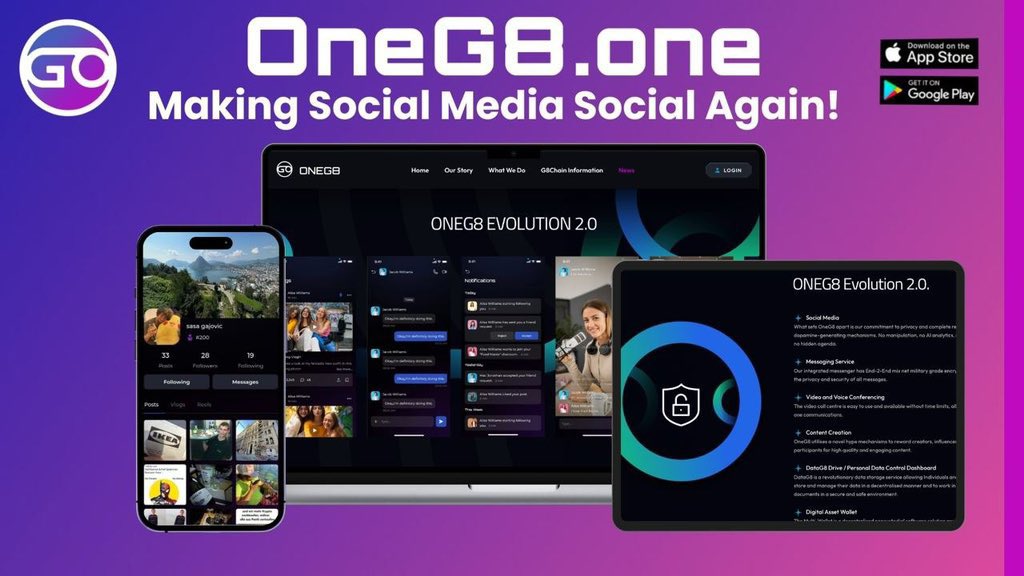 ONEG8_Official's tweet photo. You’re not “just data.”
You’re not a product.
You’re the reason we built this.
ONEG8 is a reset button for how we connect online.
Welcome back to real.
https://t.co/AuHSPh36SP
#CreateWithONEG8 https://t.co/BlGlZlxIty