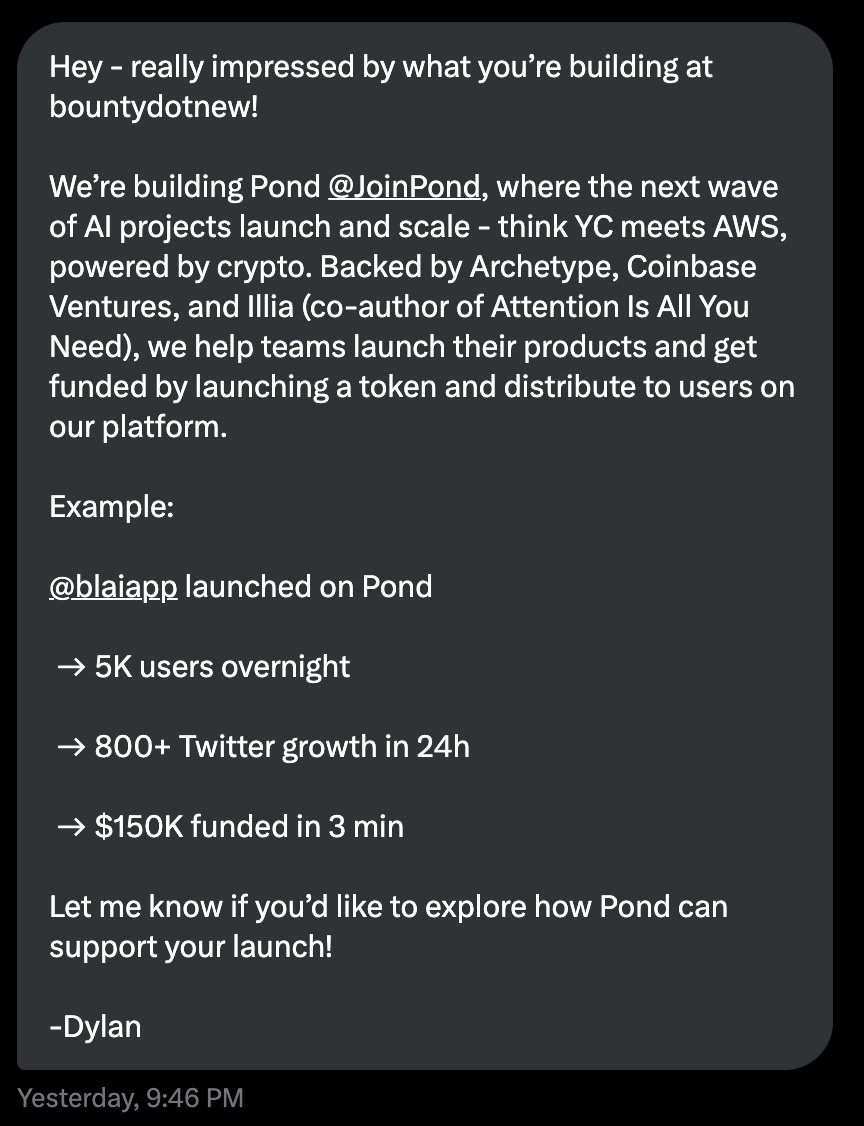 grimcodes's tweet image. *doesnt follow me*
*hasnt liked a single tweet*
boooooorrriiing. cold dms are getting really annoying and the whole approach, frankly, is super stale.
im a real person making real shit, not just a number that you can put on a case study.
