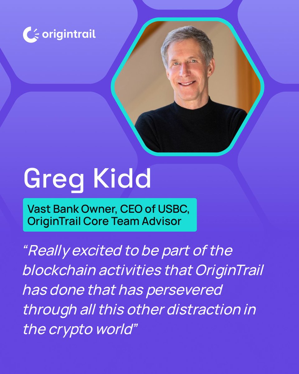 origin_trail's tweet image. We’re excited to be supported by the high caliber venture capitalists like @gregkidd - @vastbank owner, @USBCxyz CEO, and @_hardyaka partner!
Greg is a staunch supporter of The Genius Act, and a digital asset pioneer. 🏦🇺🇸