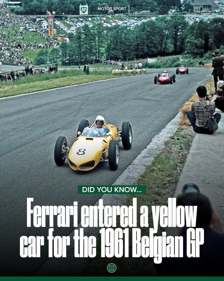 Olivier Gendebien finished fourth in his special yellow Ferrari, helping complete a 1-2-3-4 result for the team 💛 

Read more about the times Ferrari didn't run in red:
go.motorsportmagazine.com/418gHi2