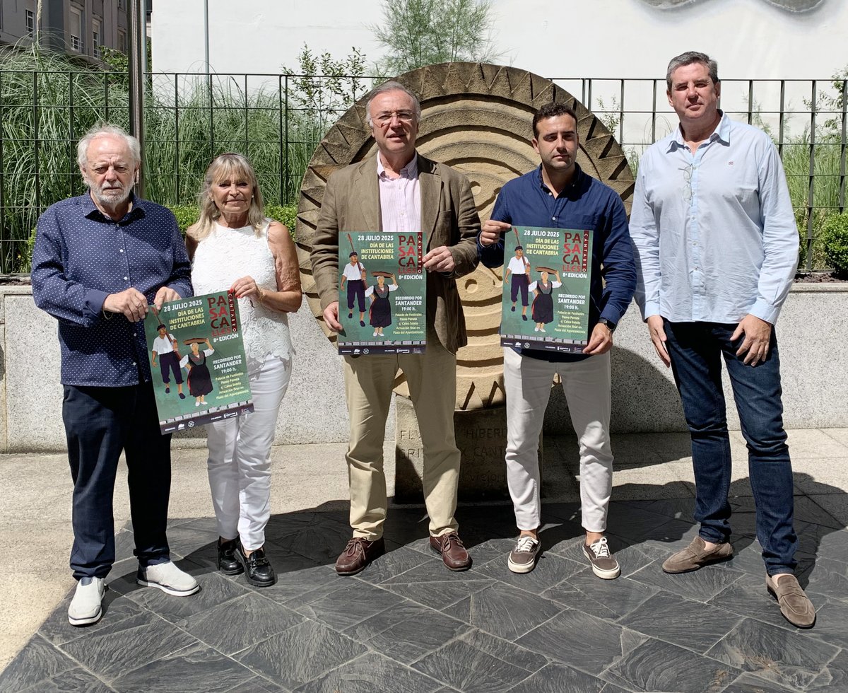 ASOCIACIONADIC's tweet image. Hoy hemos presentado el 8º Pasacalles de Folclore Cántabro por Santander del 28 de julio, dentro del Día de las Instituciones de Cantabria. Un evento que sirve de conmemoración de la efeméride de la aprobación de las Ordenanzas de Cantabria el 28 Julio 1778 en Puente San Miguel.