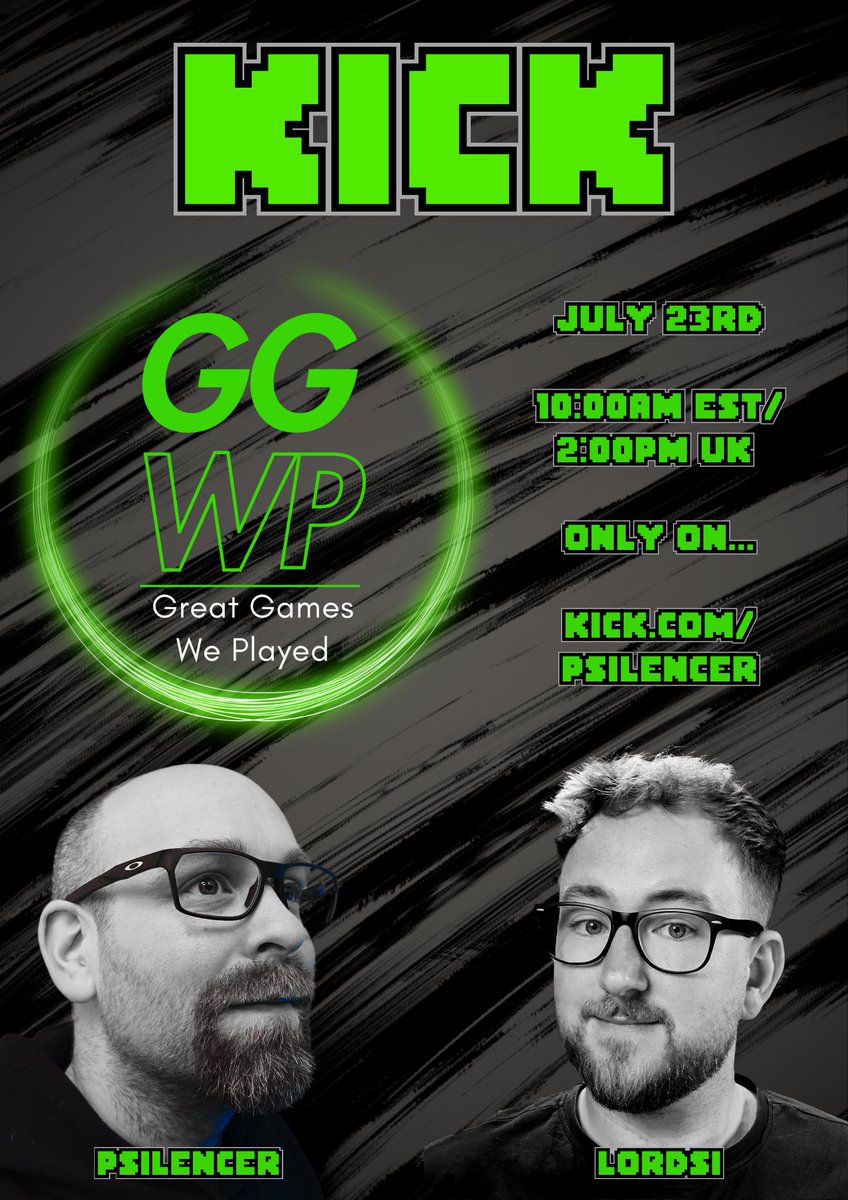 ThePsilencer's tweet image. It's been a minute, but THE GGWP PODCAST IS BACK!
And we have a double bill for you this week starting TOMORROW at 2pm UK (10am EST)!
Our guest @Lordsi will be joining us tomorrow, and we are going to sit down and talk all things gaming!
Stay tuned for Saturdays guest...