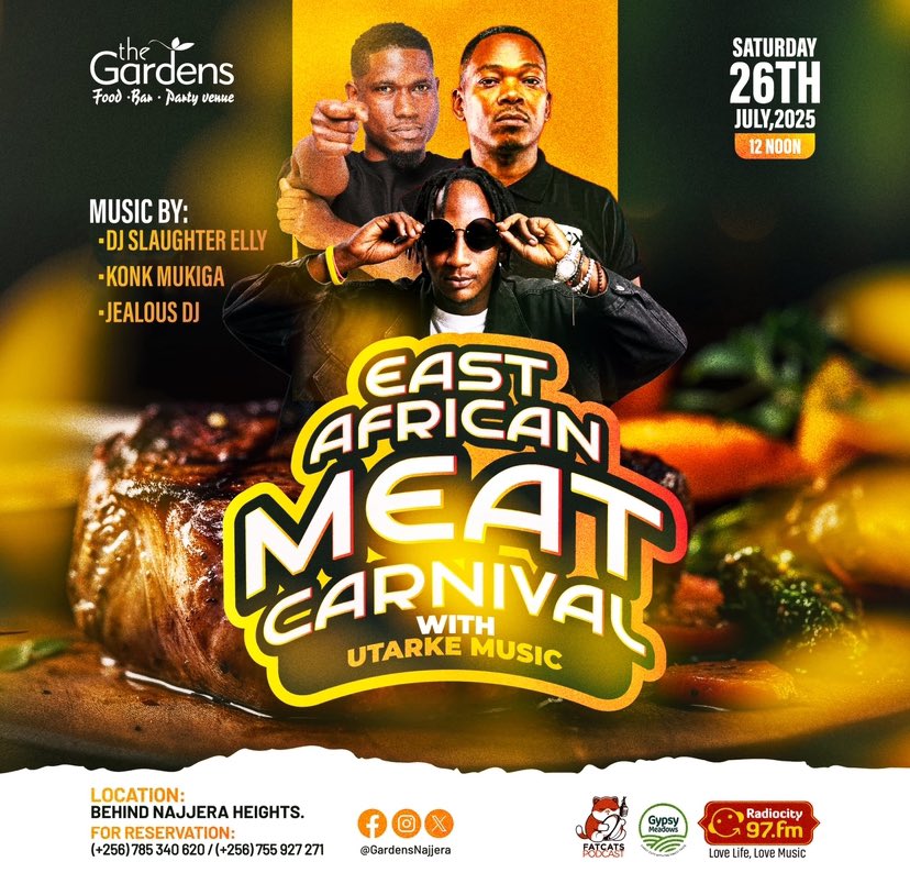 djslaughterelly's tweet image. Entered this year at @GardensNajjera and glad to be back this weekend for the #EastAfricanMeatCarnival.
Come through for an experience with UTAKE music by dope djs, meat and so many games.
Cc @97fmradiocity
