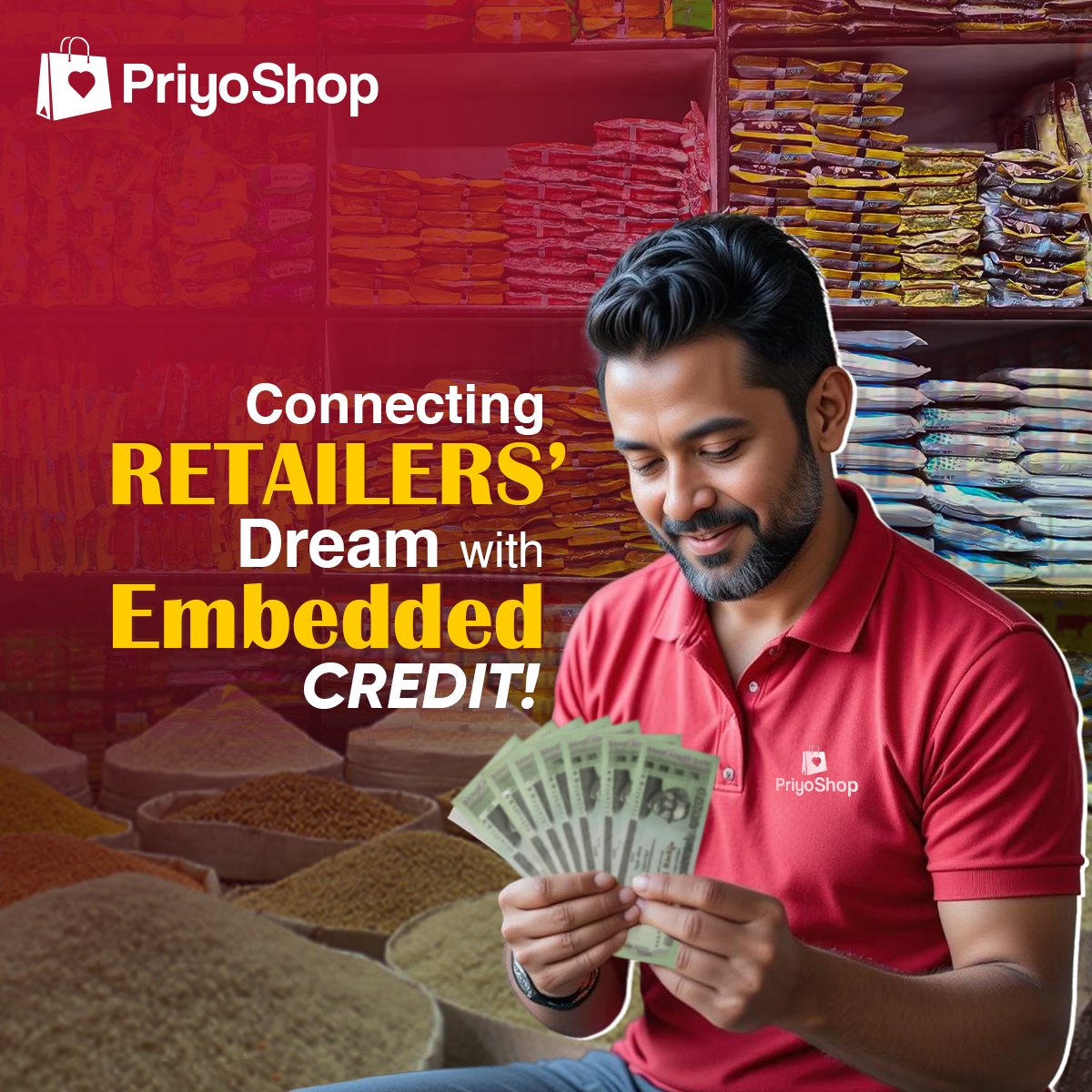 Take your retail business to greater heights with PriyoShop's instant credit facility!

Faster, Smarter, Easier loans for restocking MSMEs' shops. 

#PriyoShop #FastLoan #CreditFacilitiesForMSMEs #EmpoweringRetailers #EmbeddedFinance #B2BMarketplace #Bangladesh
