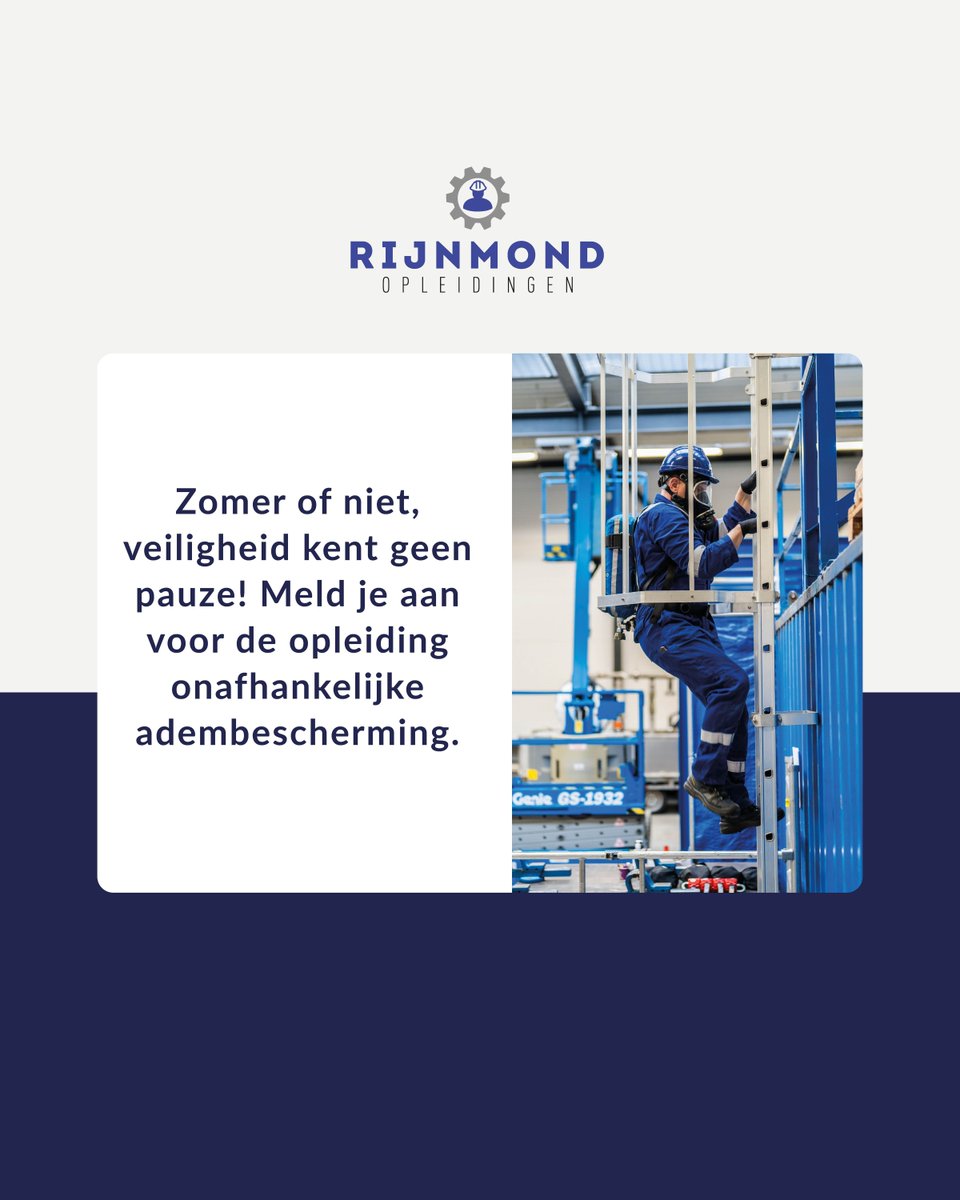 ☀️ 𝗭𝗼𝗺𝗲𝗿 𝗼𝗳 𝗻𝗶𝗲𝘁, 𝘃𝗲𝗶𝗹𝗶𝗴𝗵𝗲𝗶𝗱 𝗸𝗲𝗻𝘁 𝗴𝗲𝗲𝗻 𝗽𝗮𝘂𝘇𝗲! Werk jij in besloten ruimtes of met gevaarlijke stoffen? Dan is deze training écht een must. Zorg dat jij veilig aan het werk blijft, het hele jaar door. 📅 Check de beschikbare data en schrijf je in!