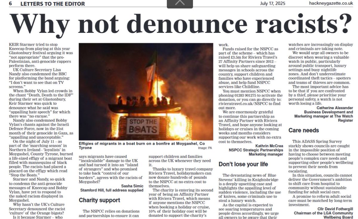 hackneysutr's tweet image. #SashaSimic in the @hackneygazette on the selective outrage of @Keir_Starmer and @lisanandy.
#Moygashel