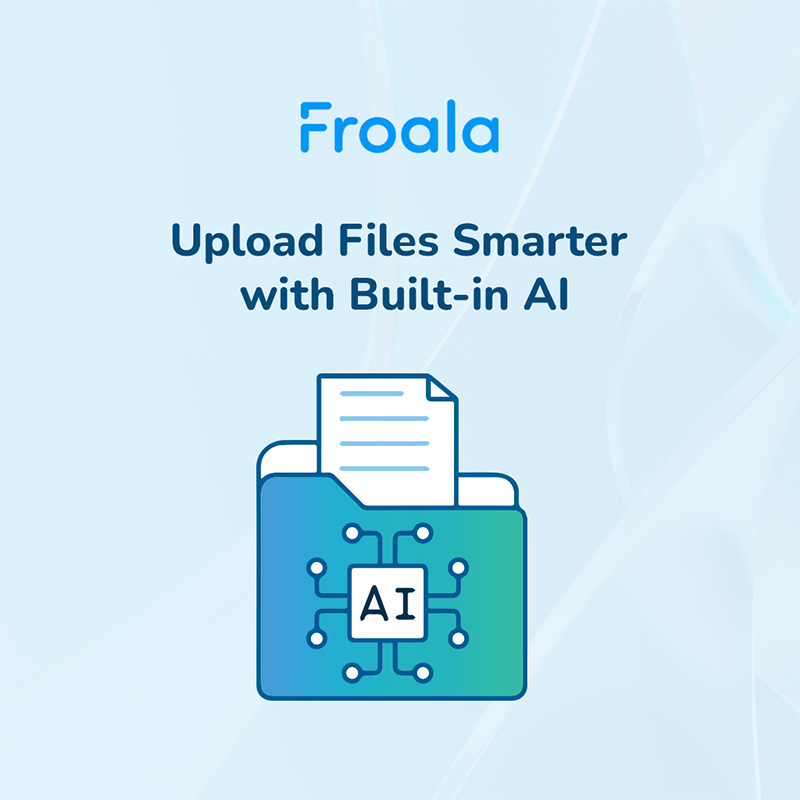 📂 Uploads, but smarter.
Froala’s built-in AI turns every file drop into an automated action plan.
No more manual. Just magical.

⚡bit.ly/4kPR0K8

#Froala #AIEditor #SmartUploads #DevTools #AutomationSimplified