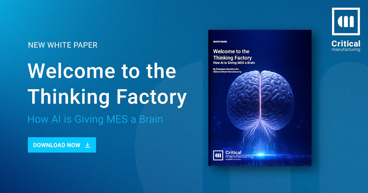 Manufacturing is entering a new era, one where intelligence is no longer confined, but is instead infused throughout operational systems.

Download this white paper from Francisco Almada Lobo, CEO at Critical Manufacturing: 

🔗criticalmanufacturing.com/campaign/welco…