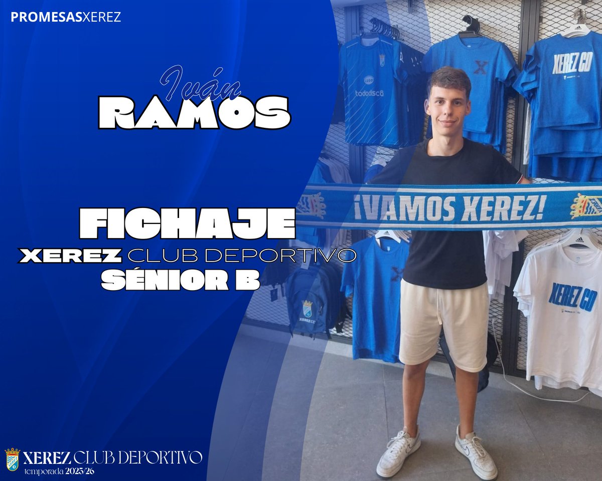 XerezCantera's tweet image. ๐ข ๐ข๐๐๐๐๐๐ | Ivรกn Ramos formarรก parte del #XerezB en la 25/26
โฝ๏ธ El jugador se convierte en nuevo refuerzo del filial azulino
#PromesasXerez