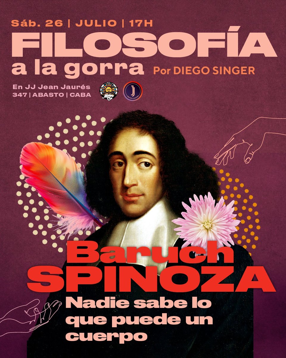 Este sábado a las 17hs hacemos Filosofía a la gorra en <a href="/JjCircuito/">JJ Circuito Cultural</a> 

"Baruch Spinoza - Nadie sabe lo que puede un cuerpo"