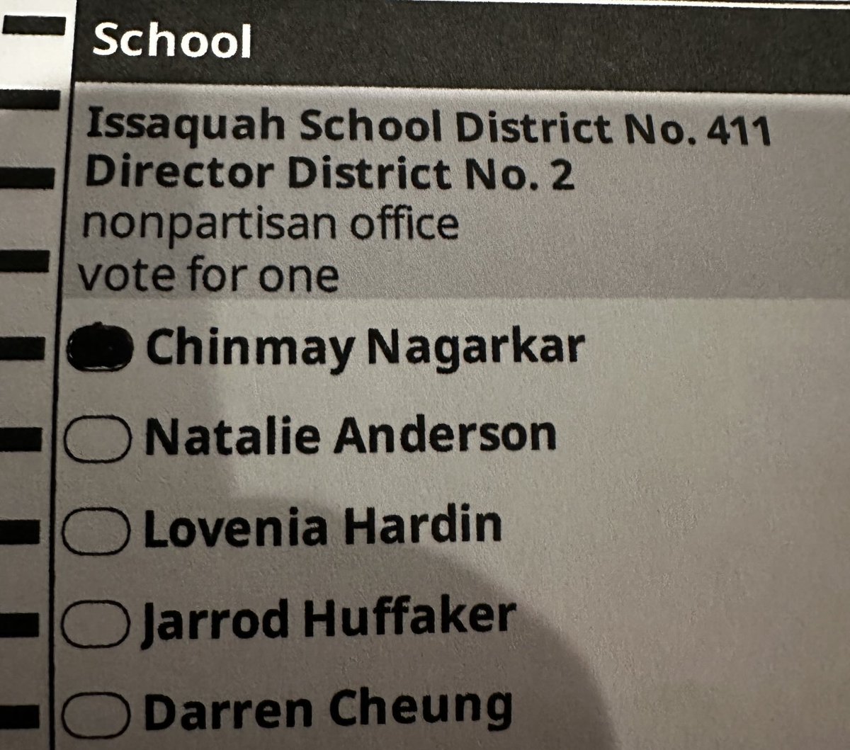 UnderWashington's tweet image. Issaquah School District Recommendation
Chinmay isn’t funded by leftist Democrats who demand allegiance to woke ideology.