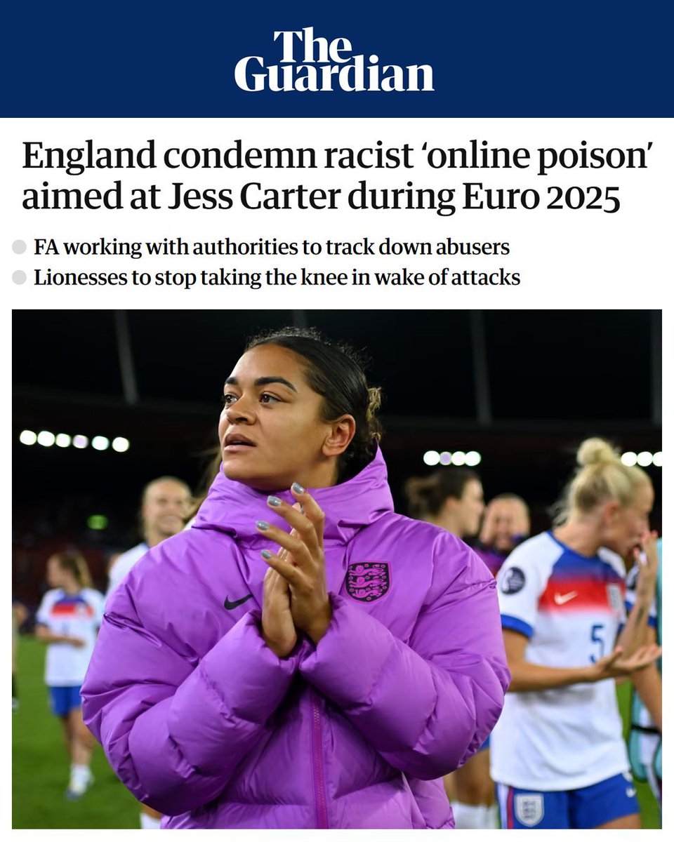 DaleVince's tweet image. Social media platforms must be made accountable for their content - traditional media platforms are, what’s the difference? Right now they allow and thus encourage abusive content. We need effective regulation - the voluntary approach is a joke.
theguardian.com/football/2025/…