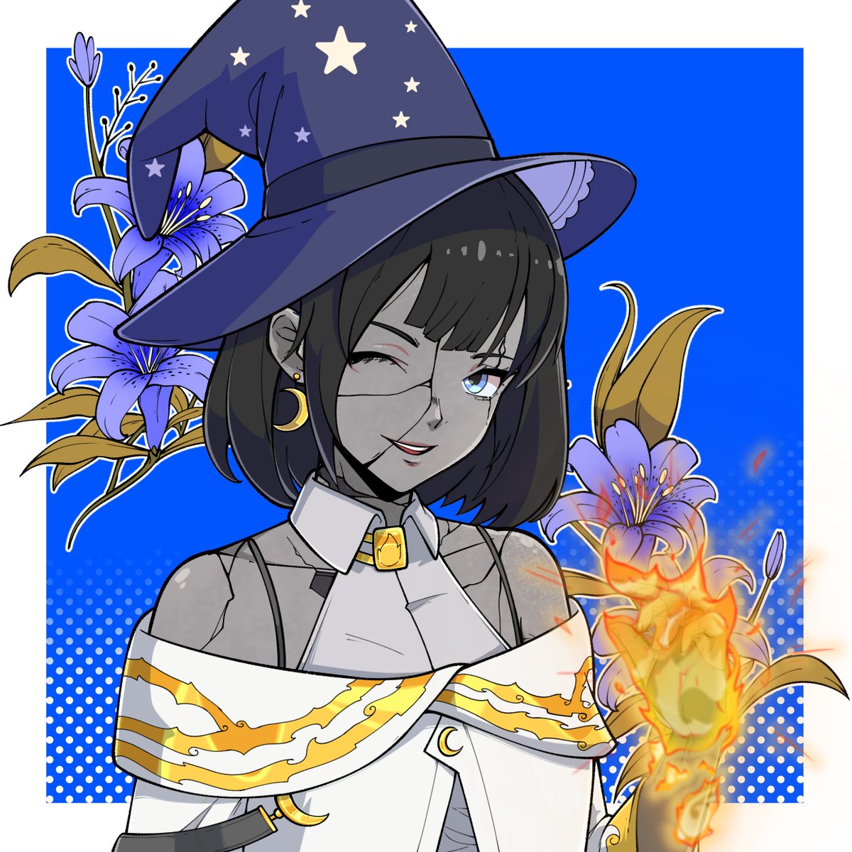 Thank you so much to <a href="/BurnTokenErgo/">BURN Token</a> and @walrusdao for this wonderful Pow Wow Girl with burning hand, featuring artwork by <a href="/EunHa_ra/">EunHaaa🐣</a> . What a beautiful, blue witch! Happy to have won the giveaway, and thanks too to the community member that donated for the event. Love it! 😍🔥👍