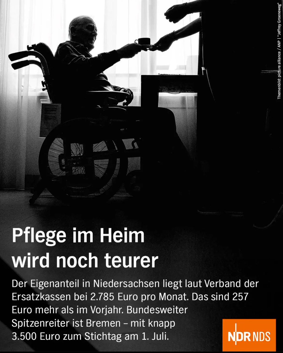 MaikSchmidie's tweet image. Was ich nicht verstehe:
Warum ist die Verpflegung und Unterbringung von verurteilten Straftätern für die Knastis bis zu 25 Jahren und darüber hinaus kostenlos und warum müssen Rentner, die das Land aufgebaut und geackert haben, für ihre letzte Lebenszeit im Heim bezahlen?