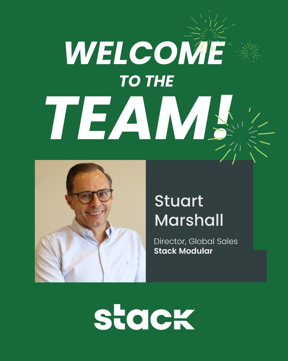 stackmodular's tweet image. Please join us in welcoming Stuart Marshall to the Stack Modular team.
Stuart joins as Director of Global Sales, leading our efforts to grow Stack’s footprint across both new and existing markets.
#StackModular #ModularConstruction #TeamStack #SteelModular #GlobalSales