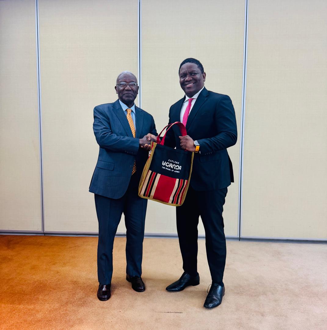 UgandaCAA's tweet image. Uganda's delegation, led by Tourism Minister, Hon. Tom Butime, held fruitful talks with Angola’s Tourism Minister Hon. Marcio Daniel at the @icao Tourism Ministerial Conference in Luanda. The event focuses on boosting air connectivity & tourism for sustainable growth in Africa.