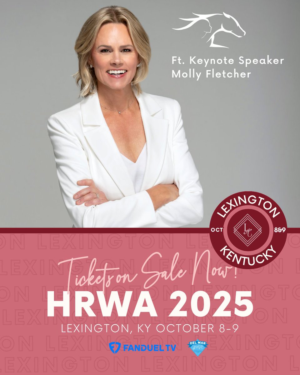 horseracingwmn's tweet image. π¨The 2025 HRWA Conference is heading to Lexington, KY, this Oct 8β9. π
Join us for two days of inspiration, connection, and collaboration.
ποΈ Purchase your tickets here:
bit.ly/415qyVV