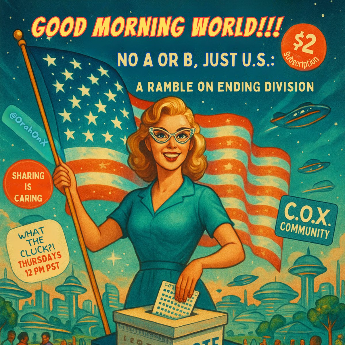 OrahOnX's tweet image. Good Morning World!!!
Today I want to touch on something we’ve been talking about in my sub-only spaces for a few days now: racism.
I’m not diving too deep, this isn’t the book I’m working on today, but here’s the gist of where our conversations led: we need an American box.…