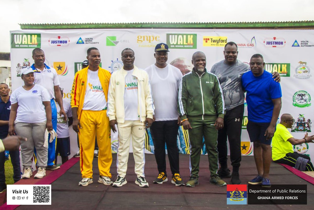 GhArmedForces's tweet image. The Commander of 2 Garrison, Air Commodore Eric Yirenkyi, led personnel of the Ghana Armed Forces to join the Western Regional Minister, Honourable Joseph Nelson, for a 10.5-kilometre health walk in Sekondi-Takoradi.
gafonline.mil.gh/publication/ne…
